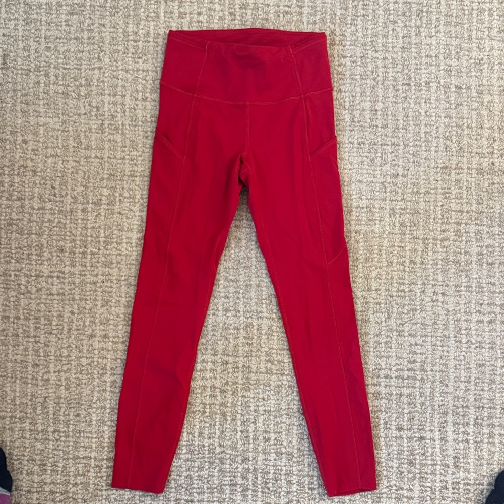 Lululemon Athletica Bold Red Leggings fast and free